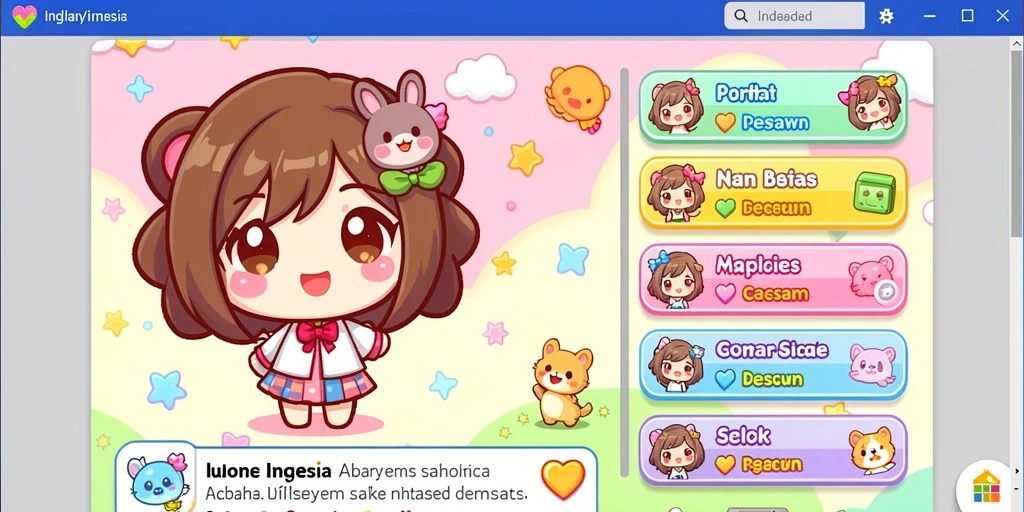 Tampilan menu utama dengan desain yang menarik.
